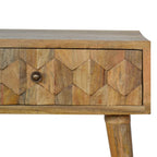 Pineapple Carved Oak-Tone Bedside