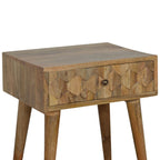 Pineapple Carved Oak-Tone Bedside