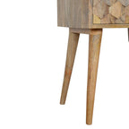 Pineapple Carved Oak-Tone Bedside