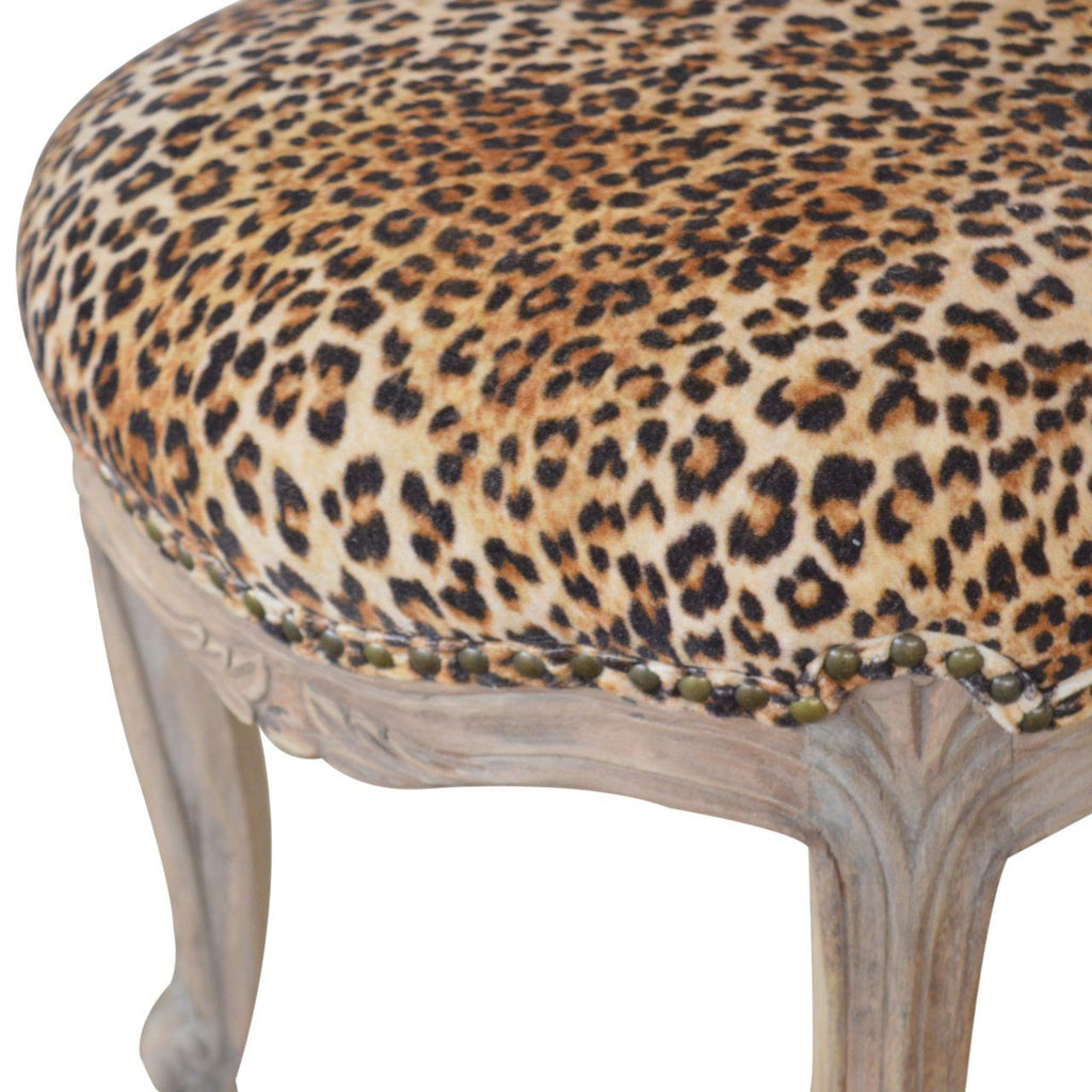 Leopard Print Studded Chair
