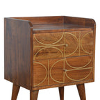 Chestnut Inlay Abstract Bedside
