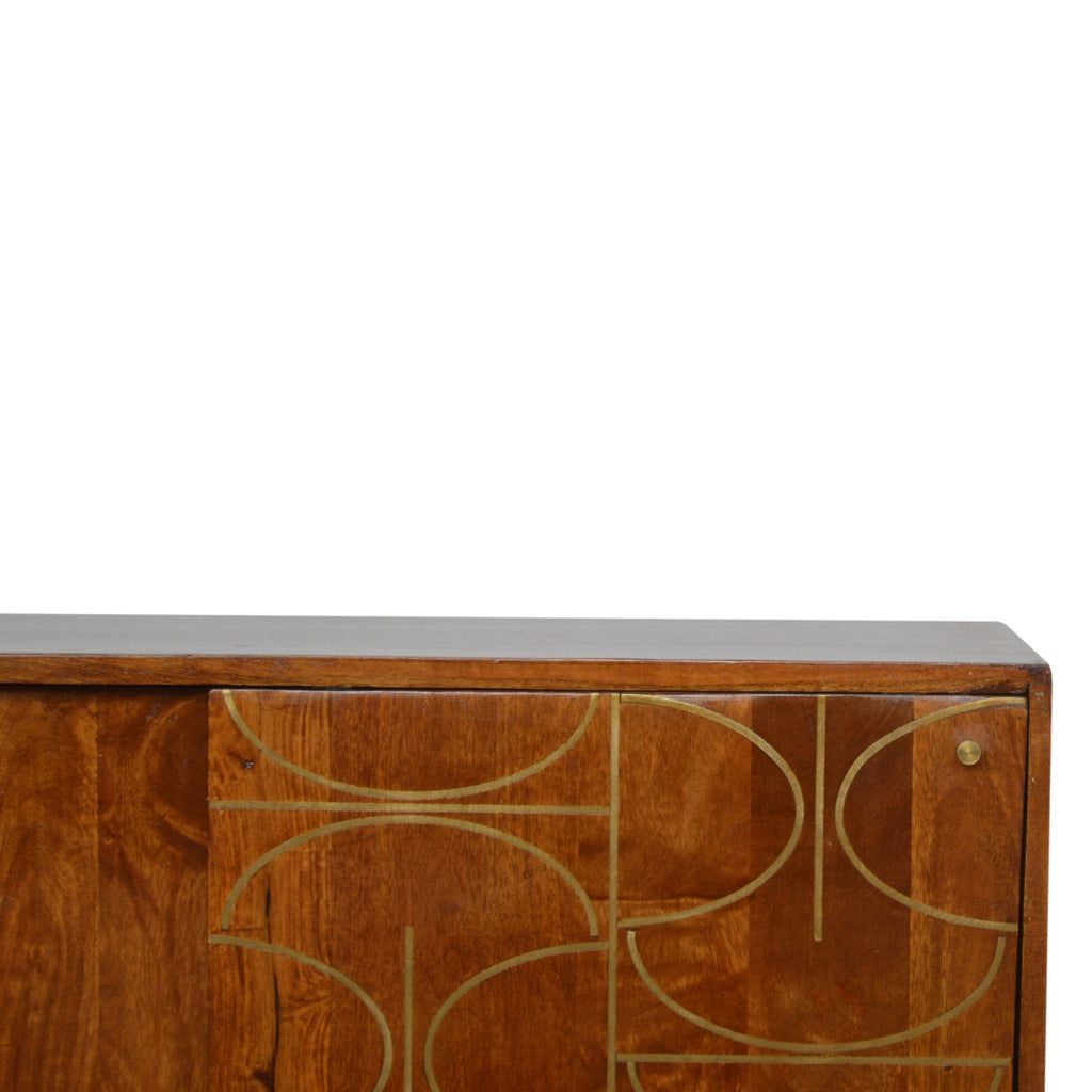 Chestnut Abstract Inlay Sideboard