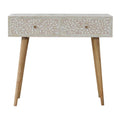 Taupe Floral Bone Console