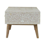 Taupe Floral Bone Coffee Table