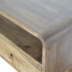 Curved Grey-Wash Console Table