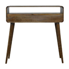 Curved Grey-Wash Console Table